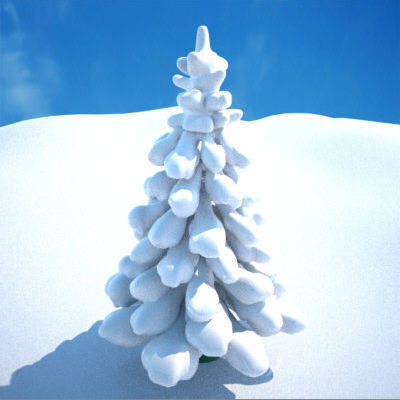 Snow Covered Trees 3D model_6