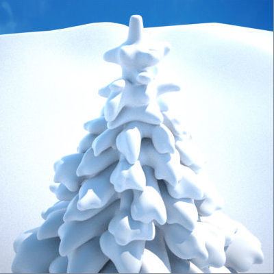 Snow Covered Trees 3D model_4