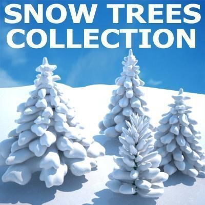 Snow Covered Trees 3D model_1