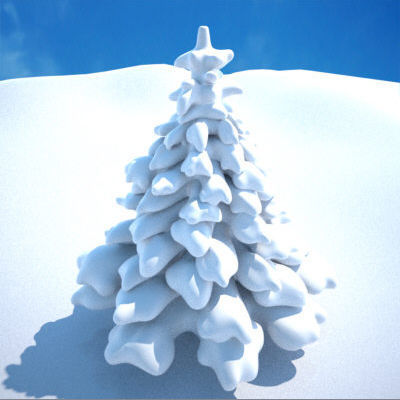 Snow Covered Trees 3D model_3