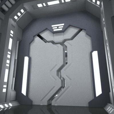 SciFi Corridor A 3D model_5