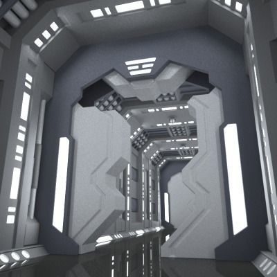 SciFi Corridor A 3D model_6