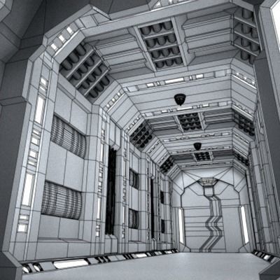SciFi Corridor A 3D model_17