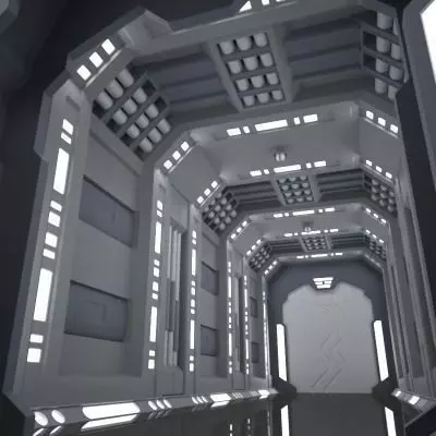 SciFi Corridor A 3D model_0