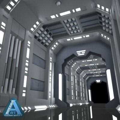 SciFi Corridor A 3D model_11