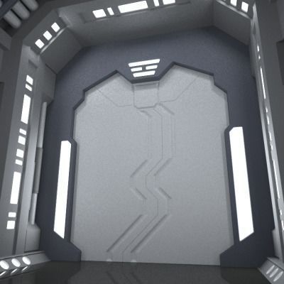 SciFi Corridor A 3D model_4