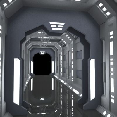 SciFi Corridor A 3D model_9