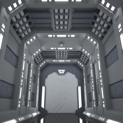 SciFi Corridor A 3D model_3