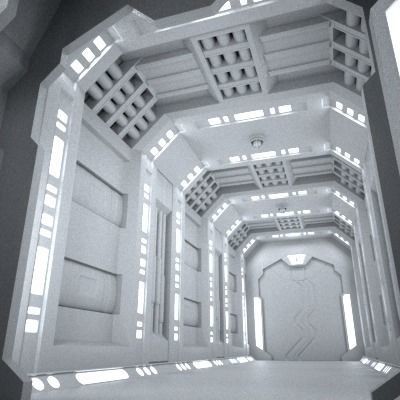 SciFi Corridor A 3D model_14