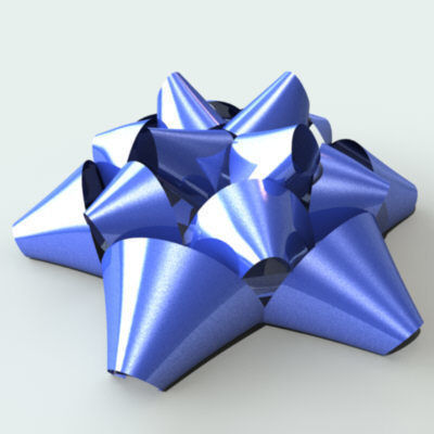 Ribbon 1 bow 3D model_1