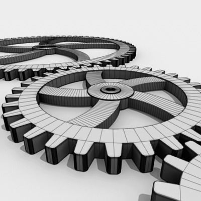 Gears three metal 3D model_12