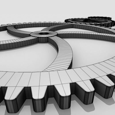 Gears three metal 3D model_11