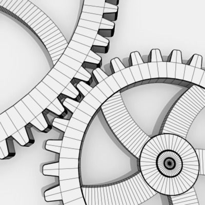 Gears three metal 3D model_13