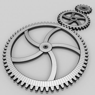 Gears three metal 3D model_14