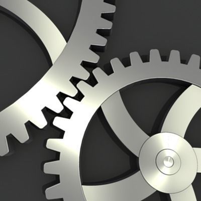 Gears three metal 3D model_6