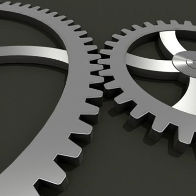 Gears three metal 3D model_4