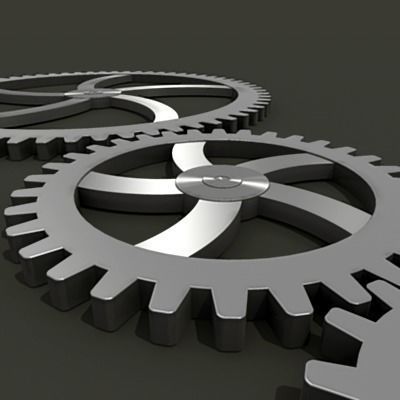 Gears three metal 3D model_5