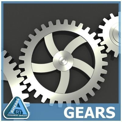 Gears three metal 3D model_1