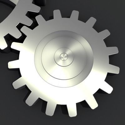 Gears three metal 3D model_7