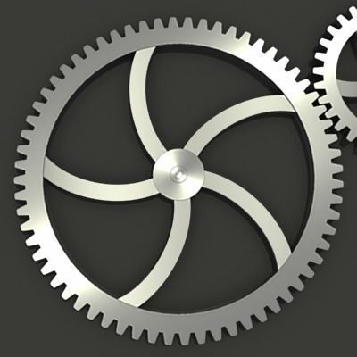 Gears three metal 3D model_3
