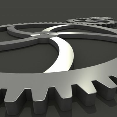 Gears three metal 3D model_8