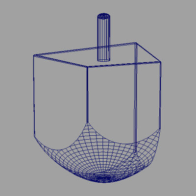 Dreidel wooden with hebrew letters 3D model_10