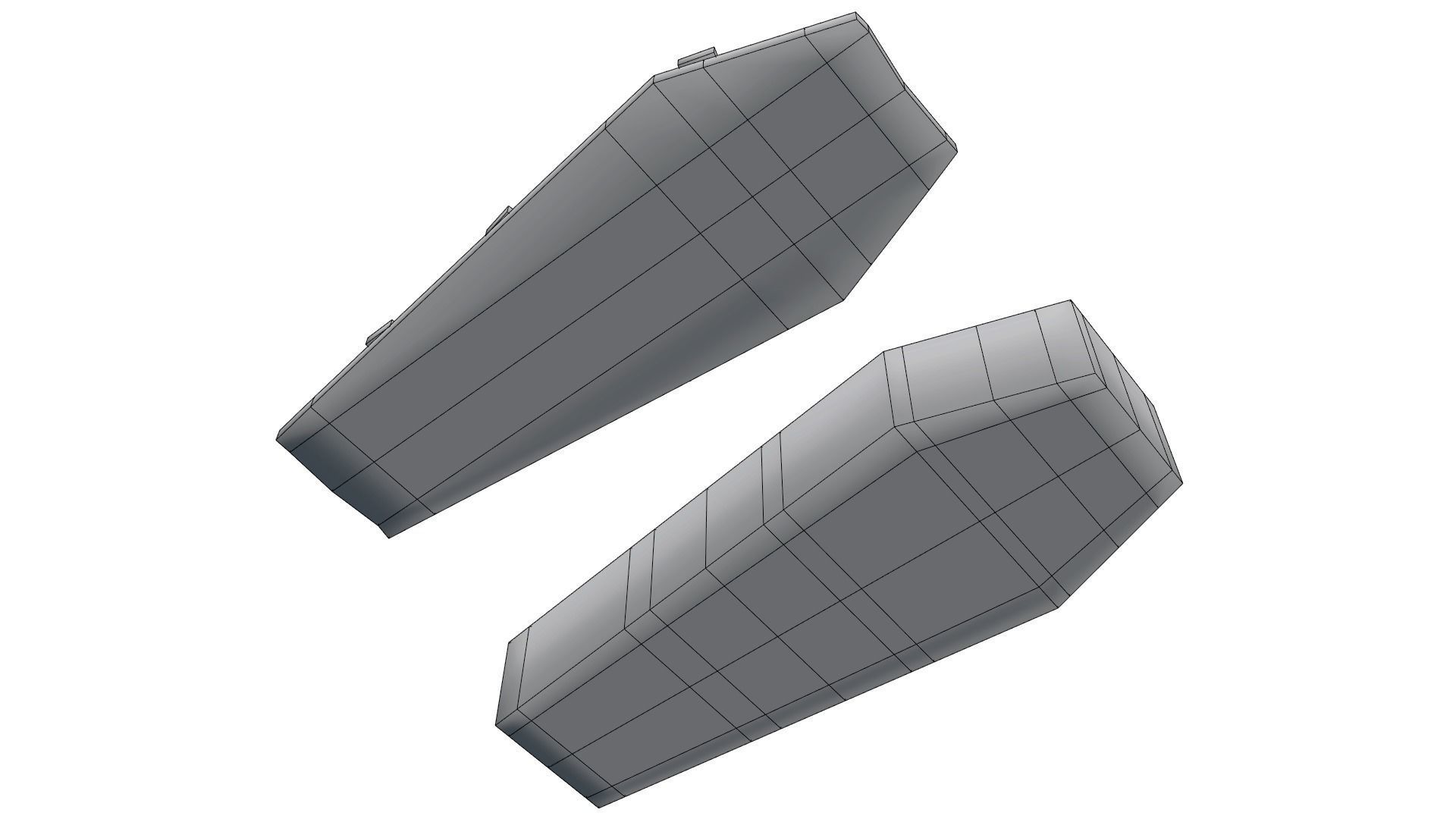 Low Poly Old Rustic Coffin With PBR Materials Low-poly 3D model_5