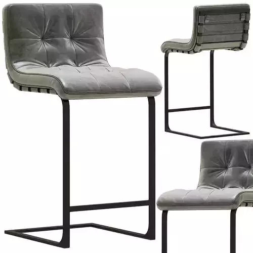 RH Modern Rossi Leather Stool