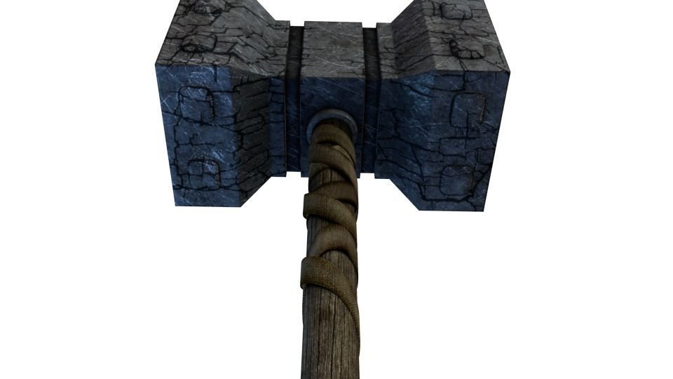 Mjlnir Hammer 3D model_2