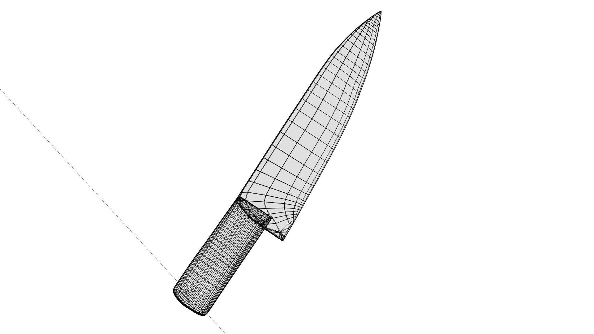 Realistic Kitchen Knife with PBR material 3D model_5