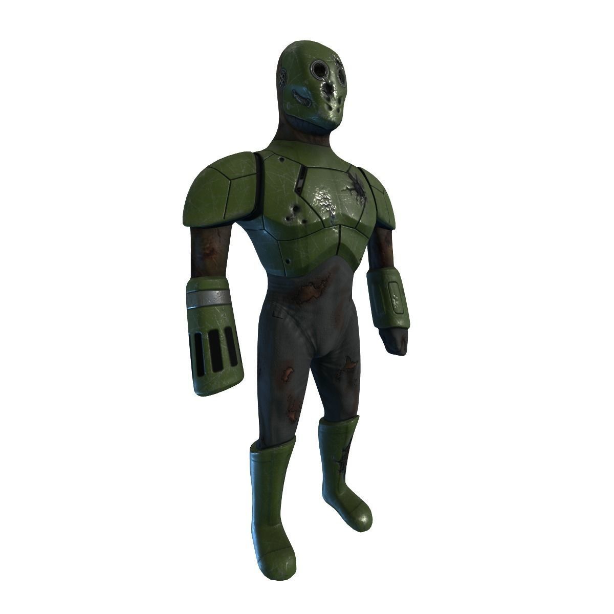 Cyborg Knight  Rigged and Animated Low Poly RPG or FPS Character Low-poly 3D model_35
