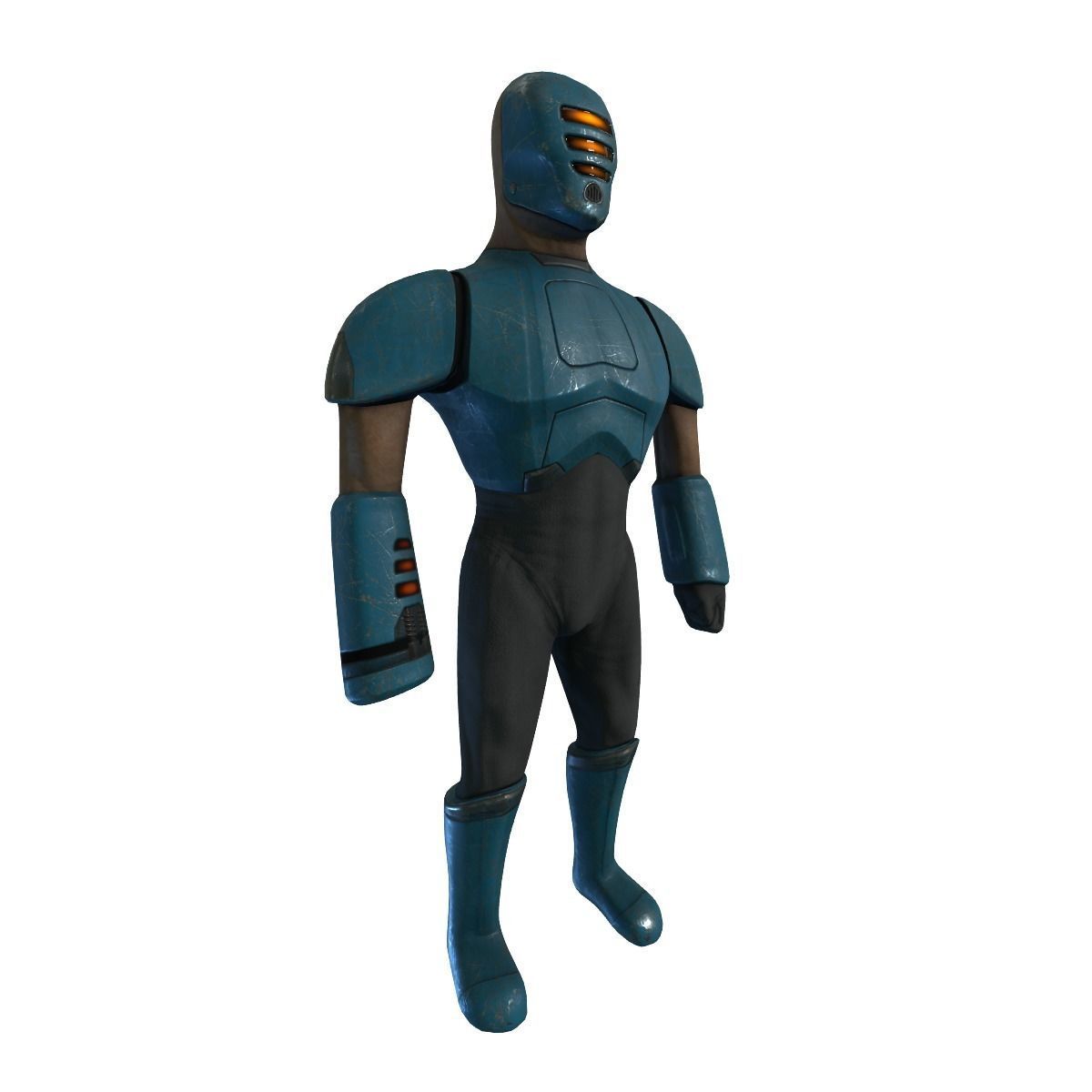 Cyborg Knight  Rigged and Animated Low Poly RPG or FPS Character Low-poly 3D model_29