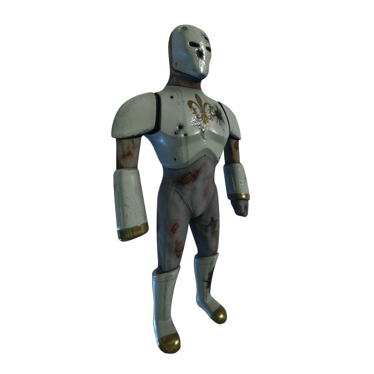 Cyborg Knight  Rigged and Animated Low Poly RPG or FPS Character Low-poly 3D model_31