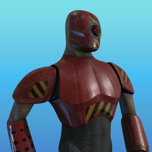 Cyborg Knight  Rigged and Animated Low Poly RPG or FPS Character Low-poly 3D model