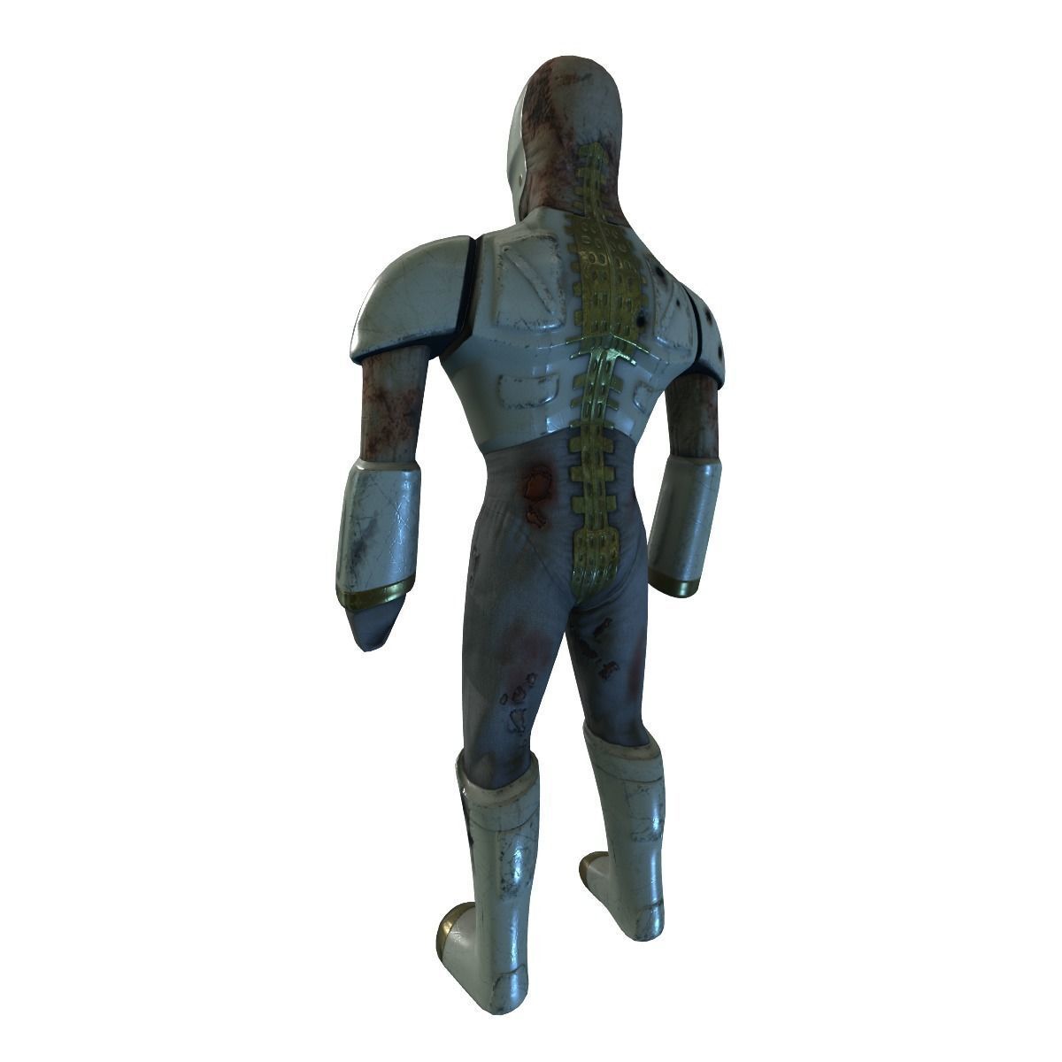 Cyborg Knight  Rigged and Animated Low Poly RPG or FPS Character Low-poly 3D model_9