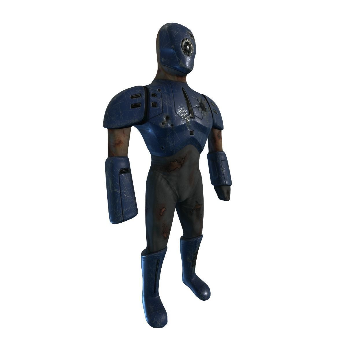 Cyborg Knight  Rigged and Animated Low Poly RPG or FPS Character Low-poly 3D model_20