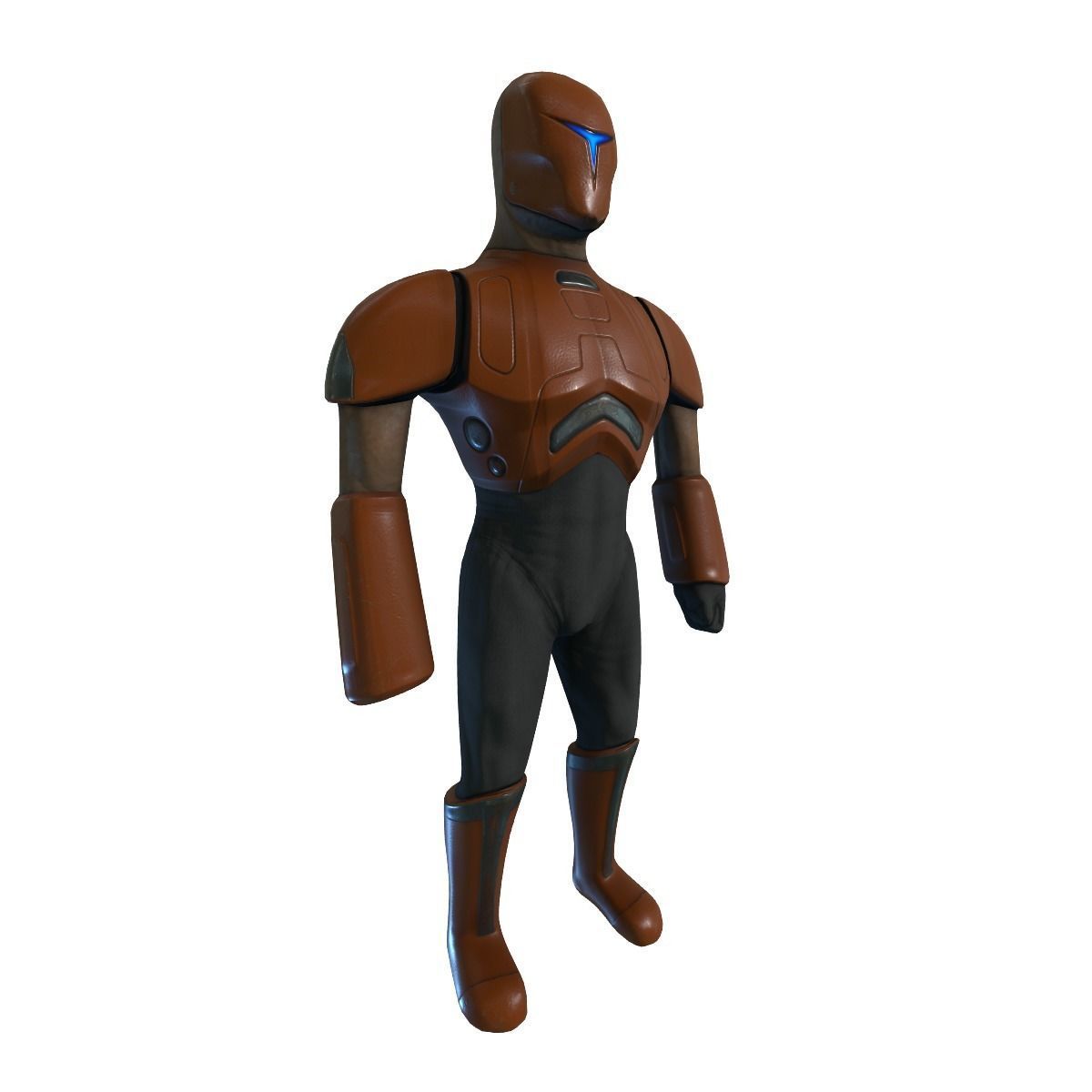 Cyborg Knight  Rigged and Animated Low Poly RPG or FPS Character Low-poly 3D model_22