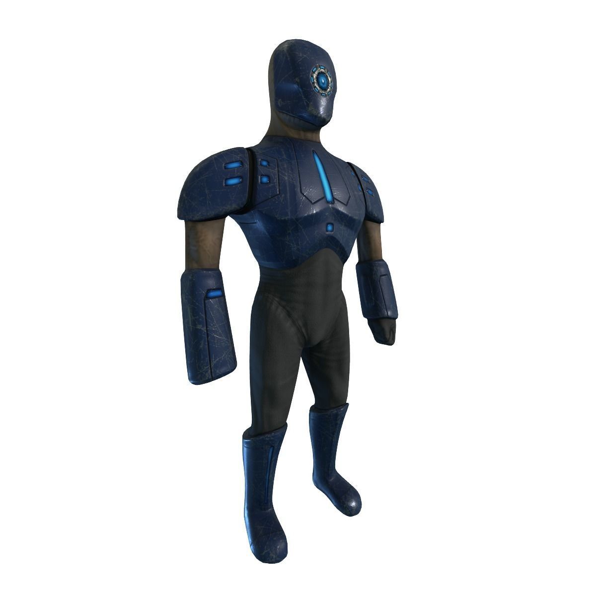 Cyborg Knight  Rigged and Animated Low Poly RPG or FPS Character Low-poly 3D model_28