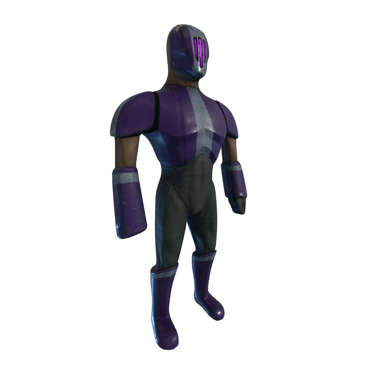 Cyborg Knight  Rigged and Animated Low Poly RPG or FPS Character Low-poly 3D model_27