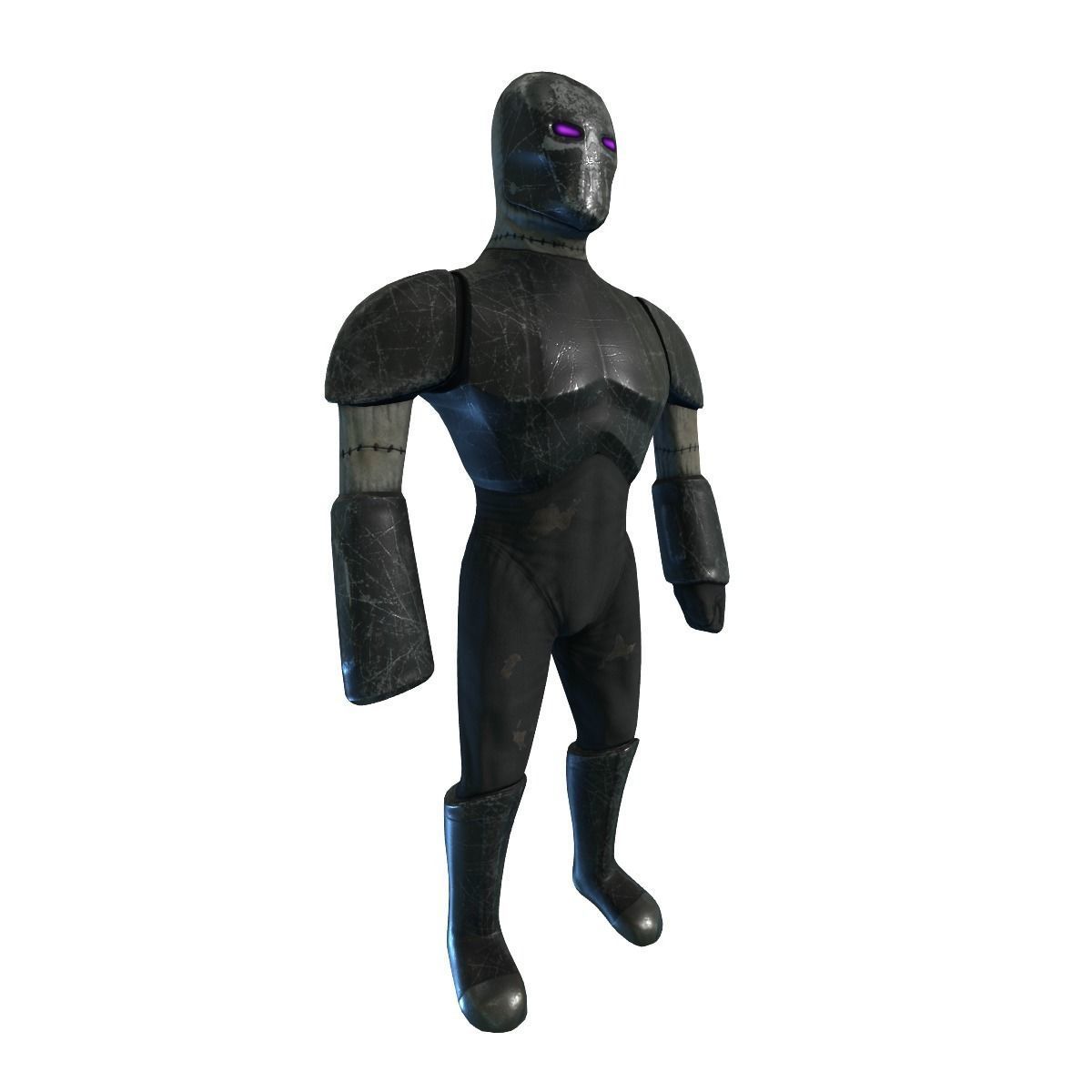 Cyborg Knight  Rigged and Animated Low Poly RPG or FPS Character Low-poly 3D model_36