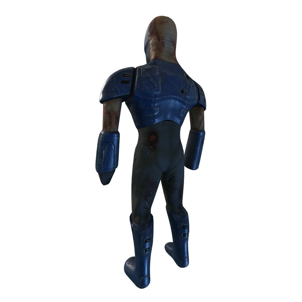 Cyborg Knight  Rigged and Animated Low Poly RPG or FPS Character Low-poly 3D model_5