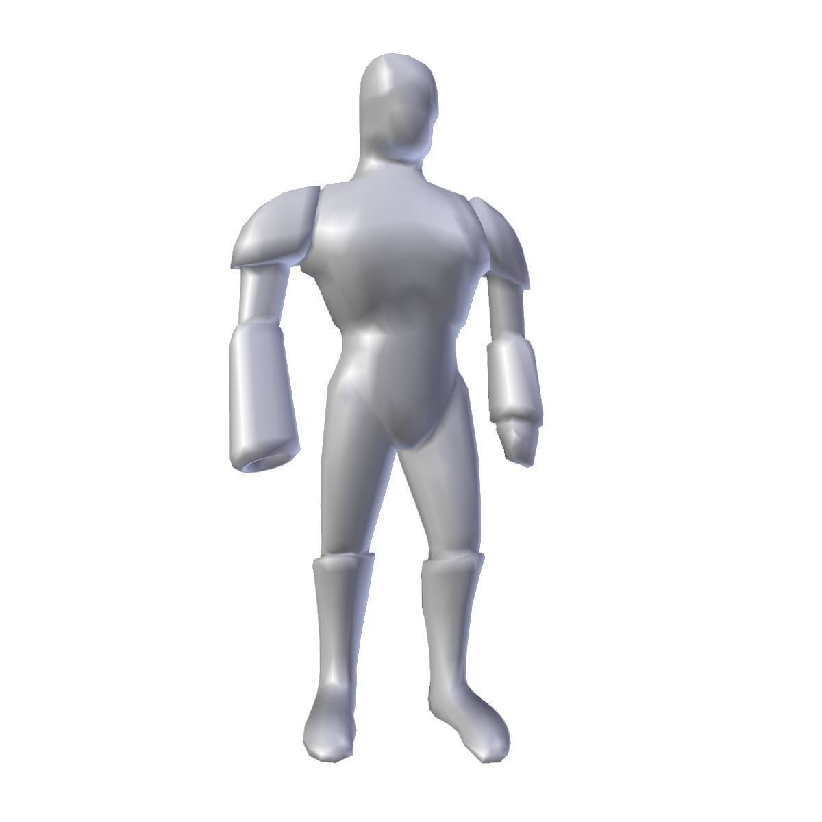 Cyborg Knight  Rigged and Animated Low Poly RPG or FPS Character Low-poly 3D model_40