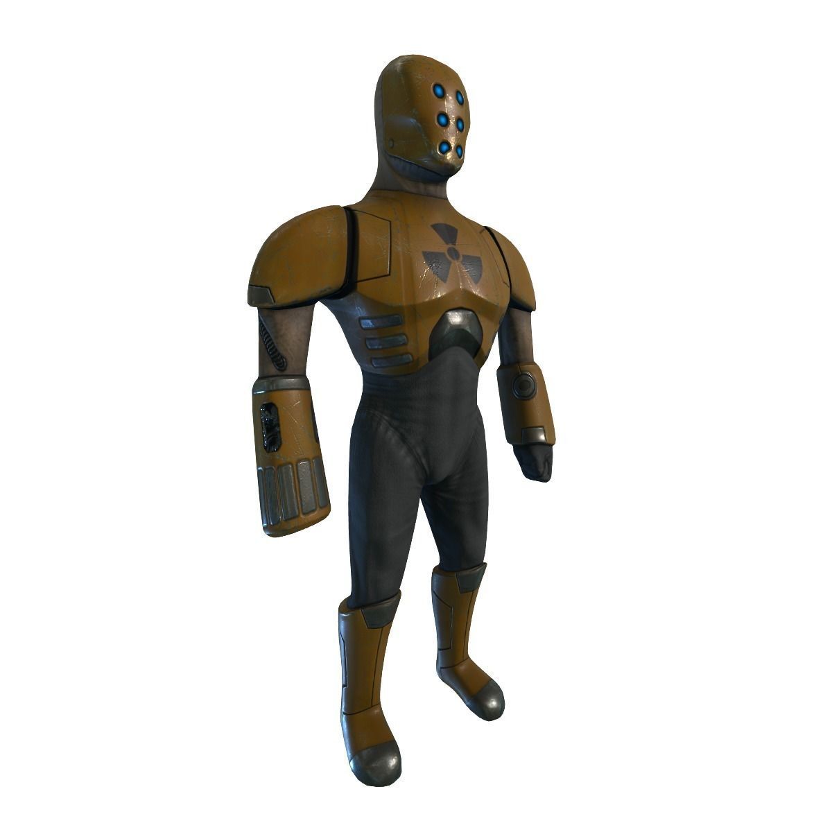 Cyborg Knight  Rigged and Animated Low Poly RPG or FPS Character Low-poly 3D model_25