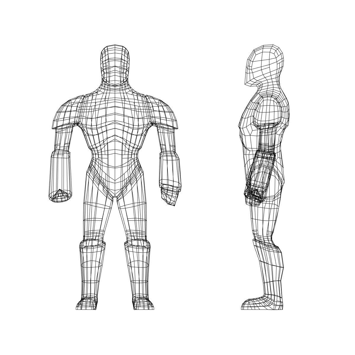 Cyborg Knight  Rigged and Animated Low Poly RPG or FPS Character Low-poly 3D model_41