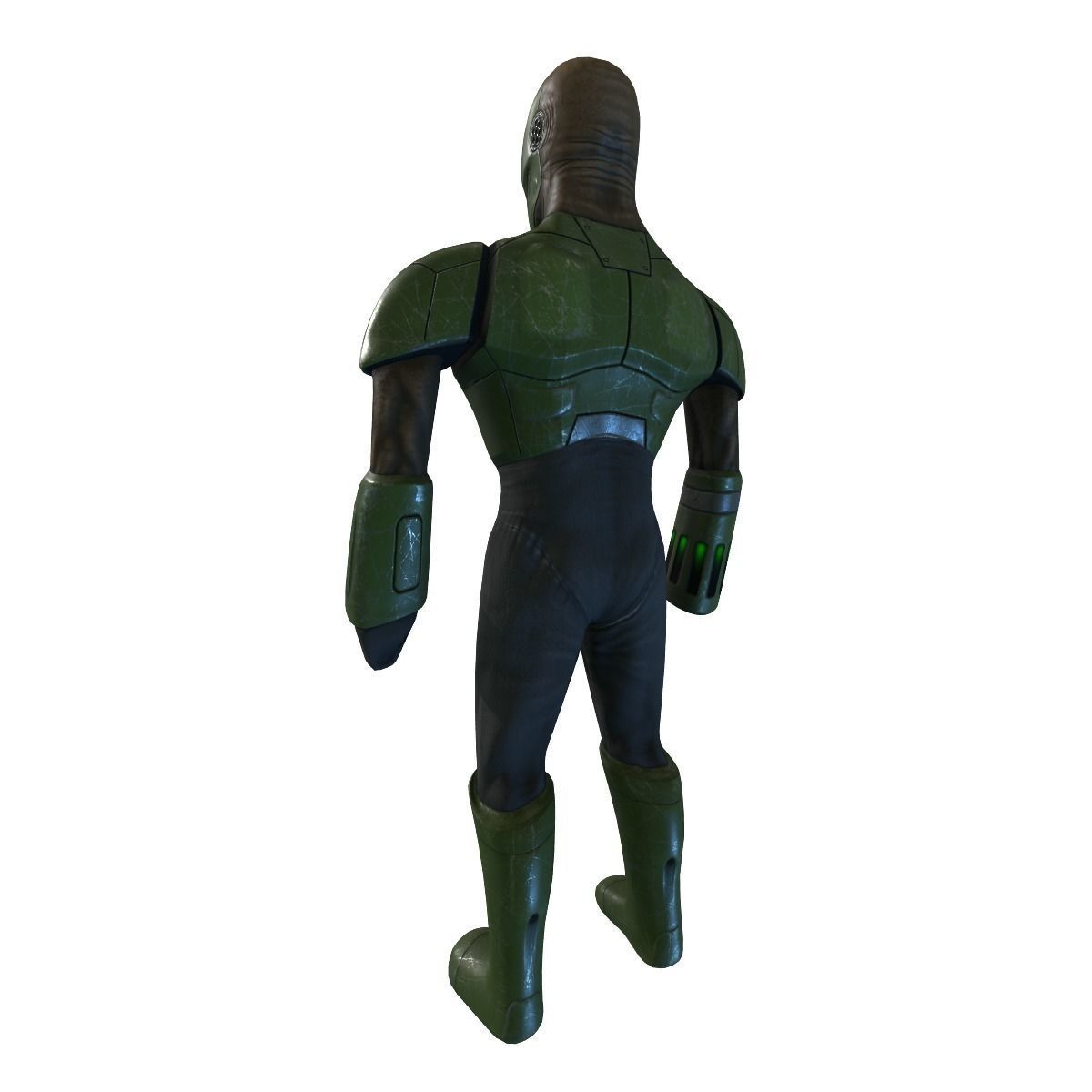 Cyborg Knight  Rigged and Animated Low Poly RPG or FPS Character Low-poly 3D model_17