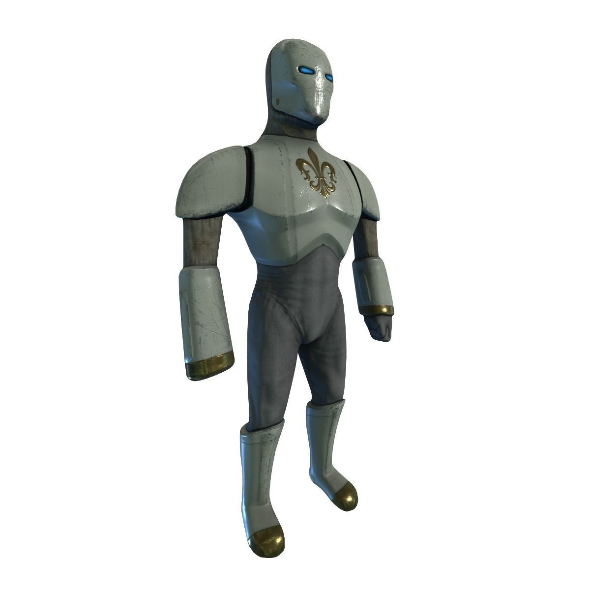 Cyborg Knight  Rigged and Animated Low Poly RPG or FPS Character Low-poly 3D model_21