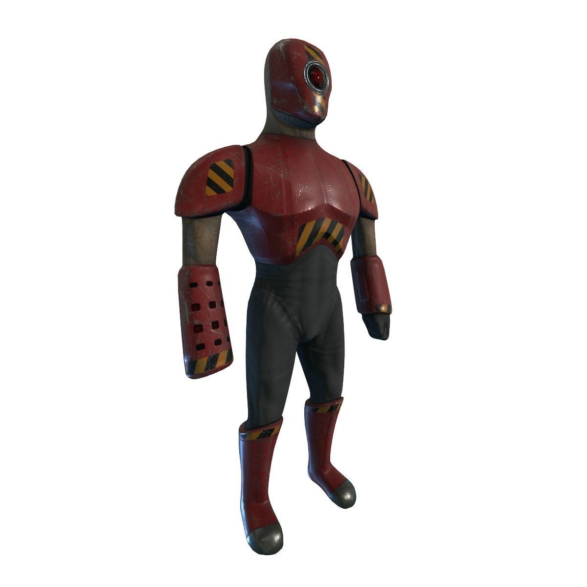 Cyborg Knight  Rigged and Animated Low Poly RPG or FPS Character Low-poly 3D model_2