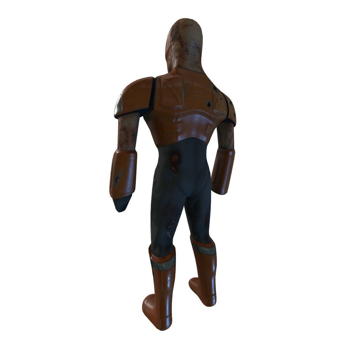 Cyborg Knight  Rigged and Animated Low Poly RPG or FPS Character Low-poly 3D model_8