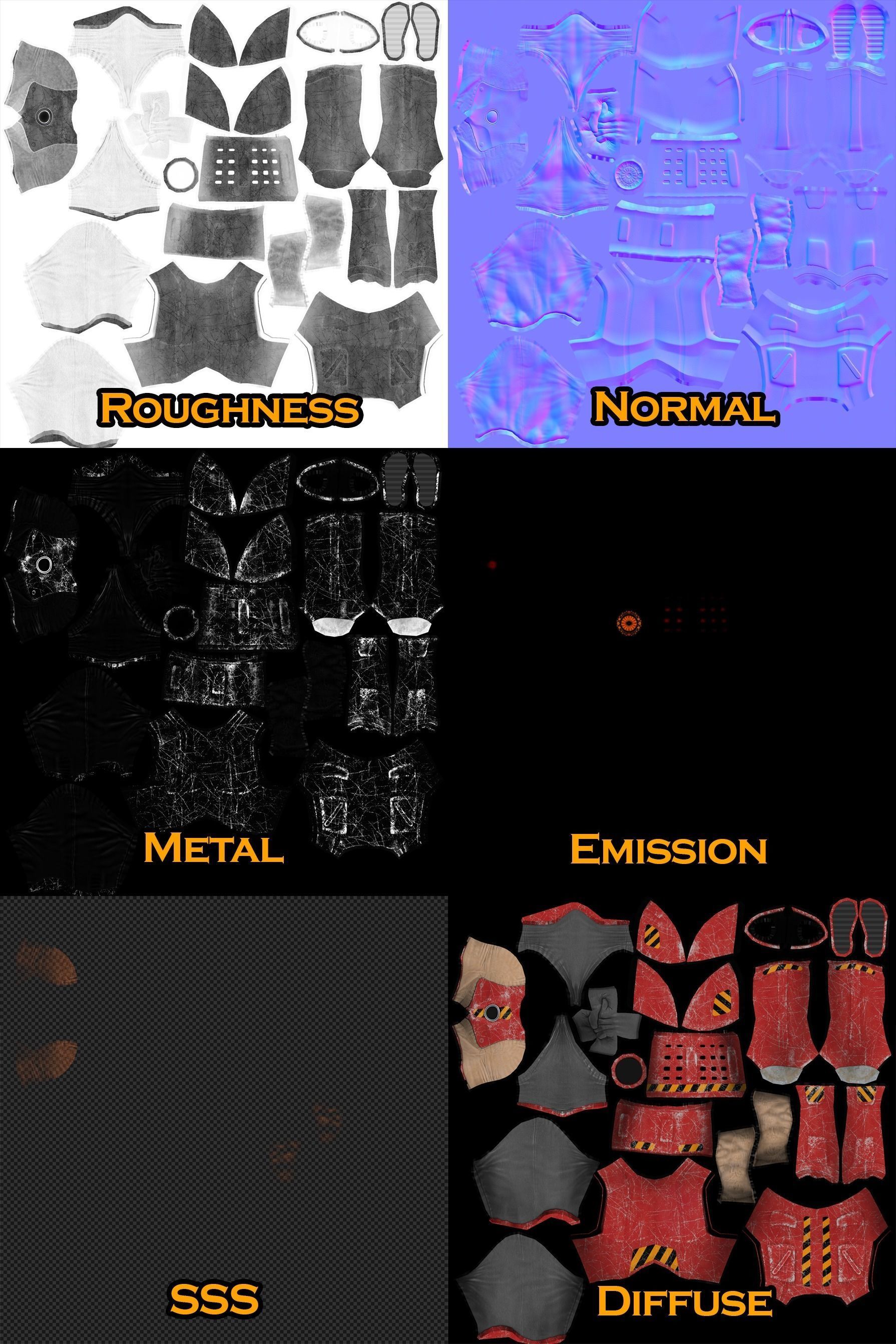 Cyborg Knight  Rigged and Animated Low Poly RPG or FPS Character Low-poly 3D model_38