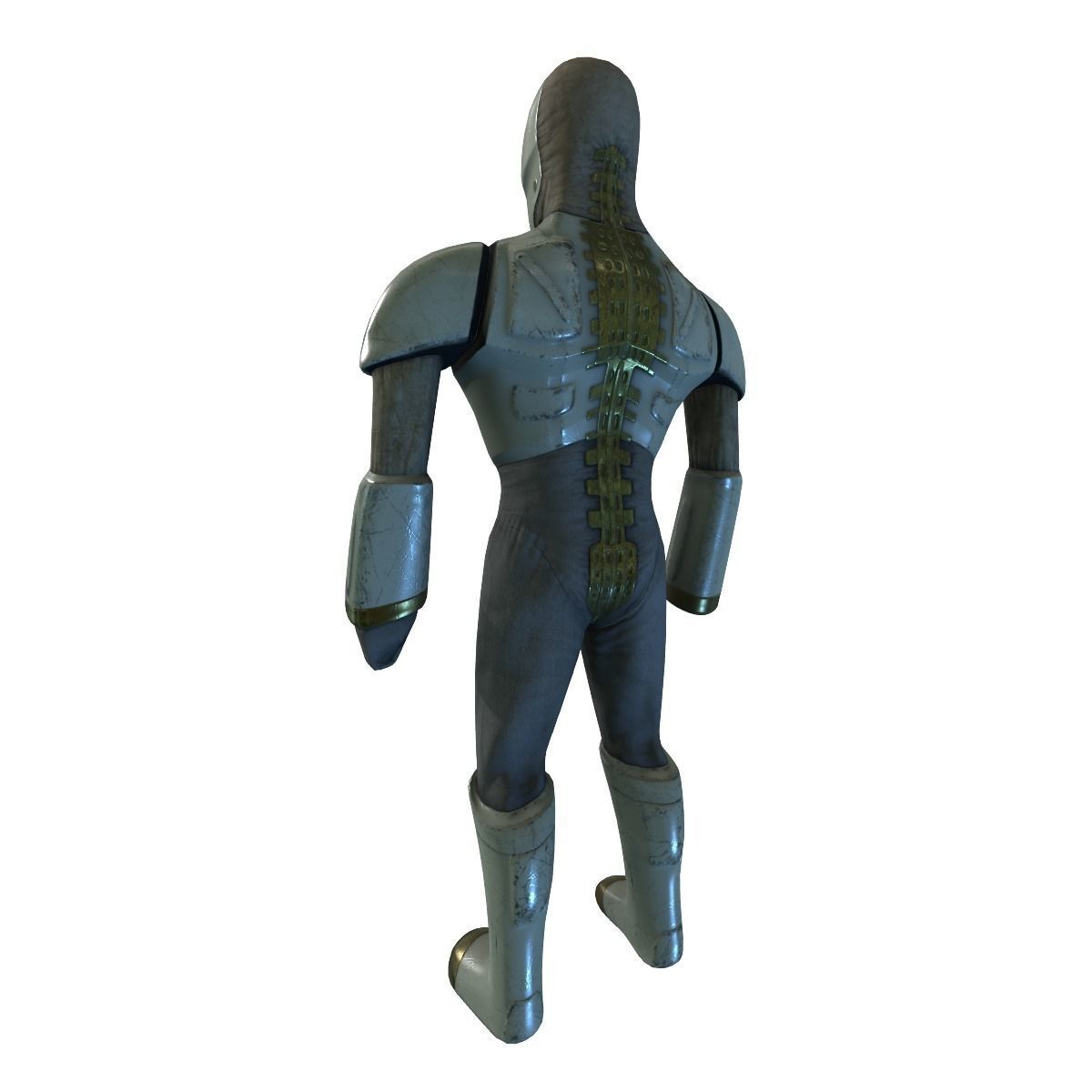 Cyborg Knight  Rigged and Animated Low Poly RPG or FPS Character Low-poly 3D model_11